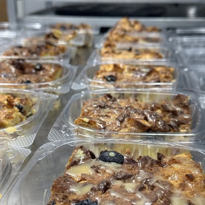 Fresh Breakfast Pastries at BB's Bagels Alpharetta - Cinnamon Rolls and Crumb Cake